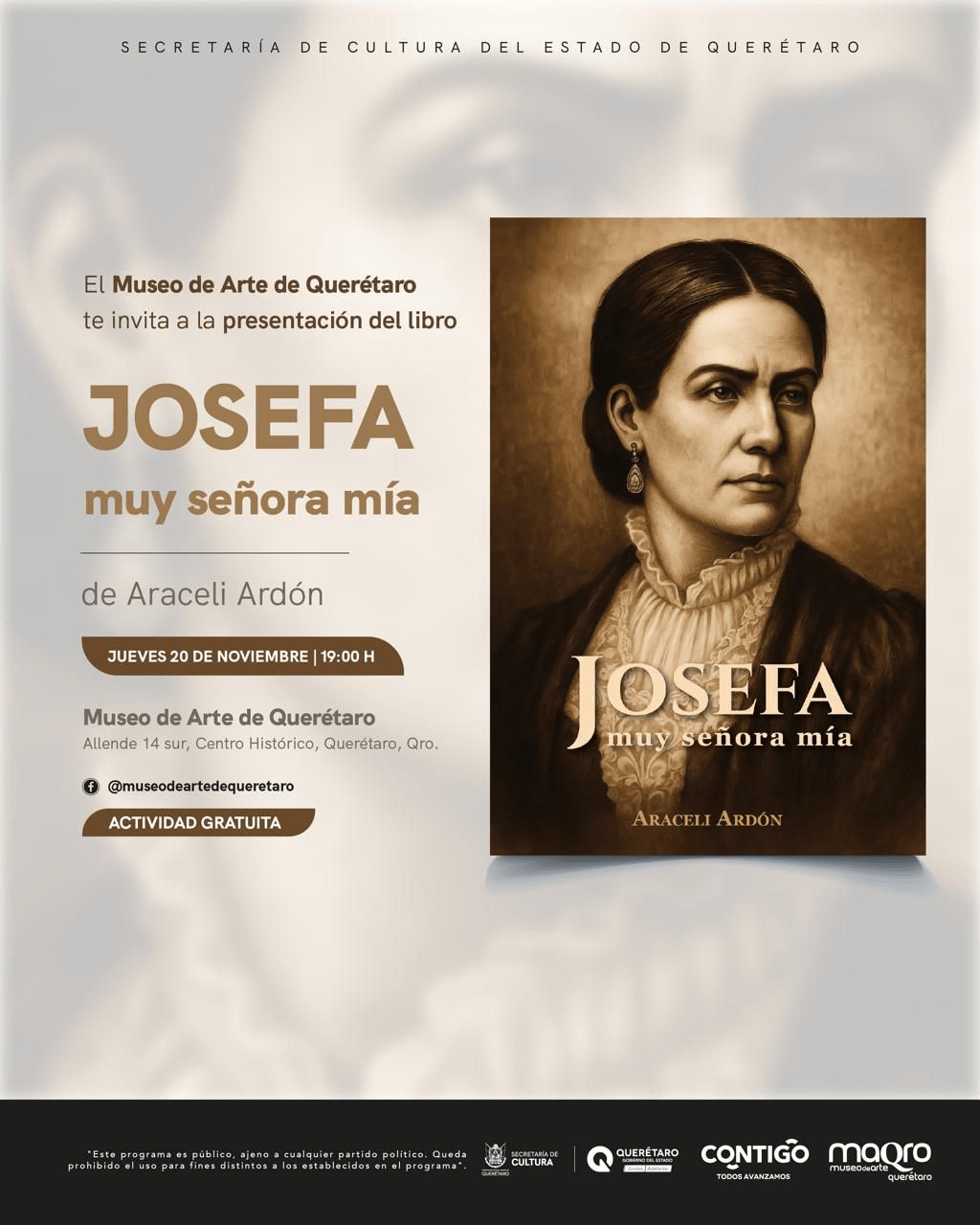 Presentación de «Josefa, muy señora mía» de Araceli&nbsp;Ardón